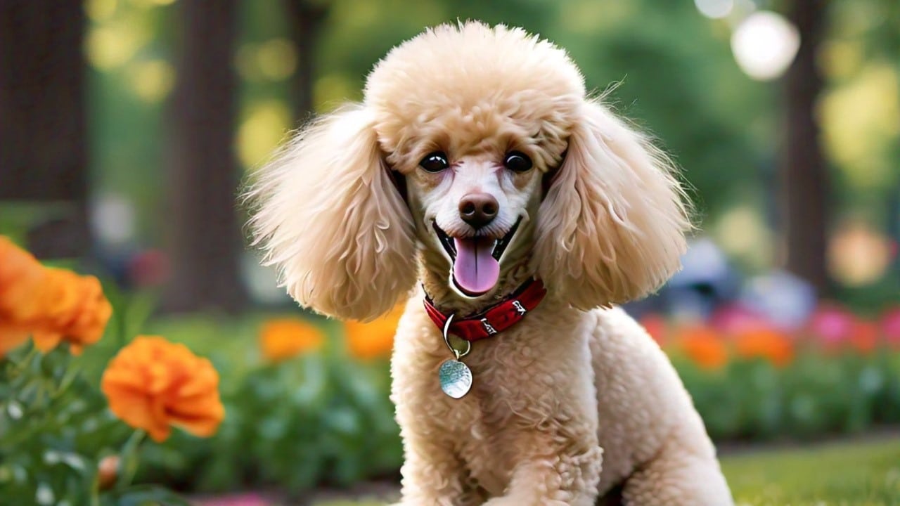 miniature poodle in the park